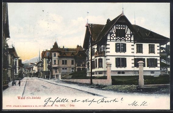 Cartes postales: AK Wald, Strassenpartie mit Wohnhäusern – D'occasion à Berlin par bartko-reher