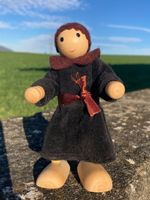 KLEINE HANDPUPPE  MÖNCH  HOLZ / TEXTIL