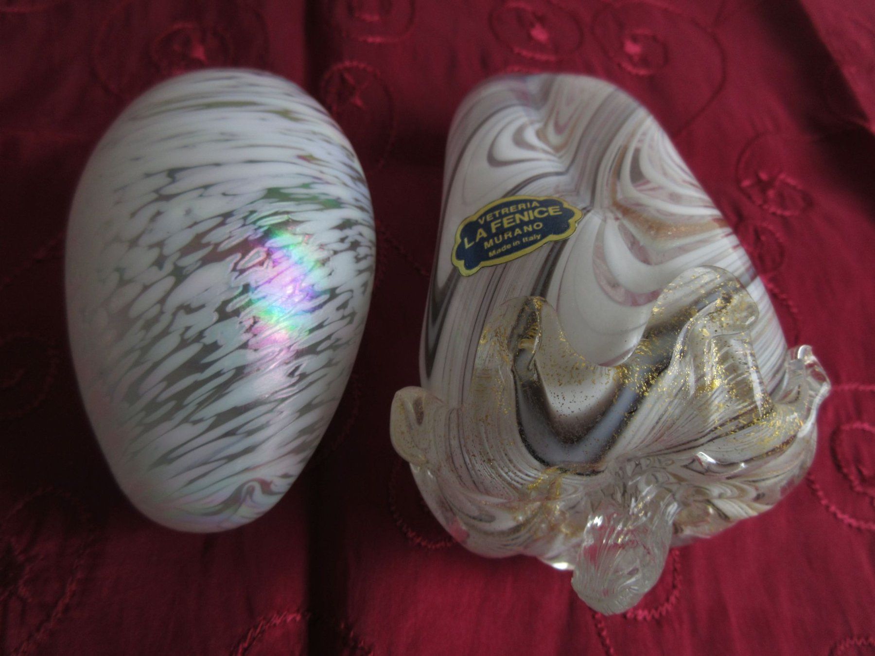 Murano Tutte le decorazioni: Murano Glas-Birne mit Goldeinschlüssen und Ei – Usato da Binningen venduto da Oldfashion 3