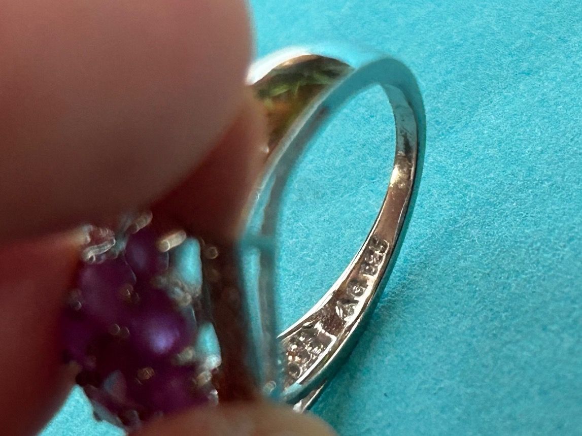 Anelli: Silberring Himbeere Spinel und Brillanten echt (53) – Usato da Dittingen venduto da Bijoubelle 9