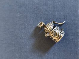 Vintage Anhänger Dose mit Muster Sterling Silber 925 