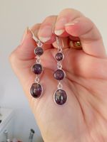 Color Enhanced Red Flash Labradorite earrings