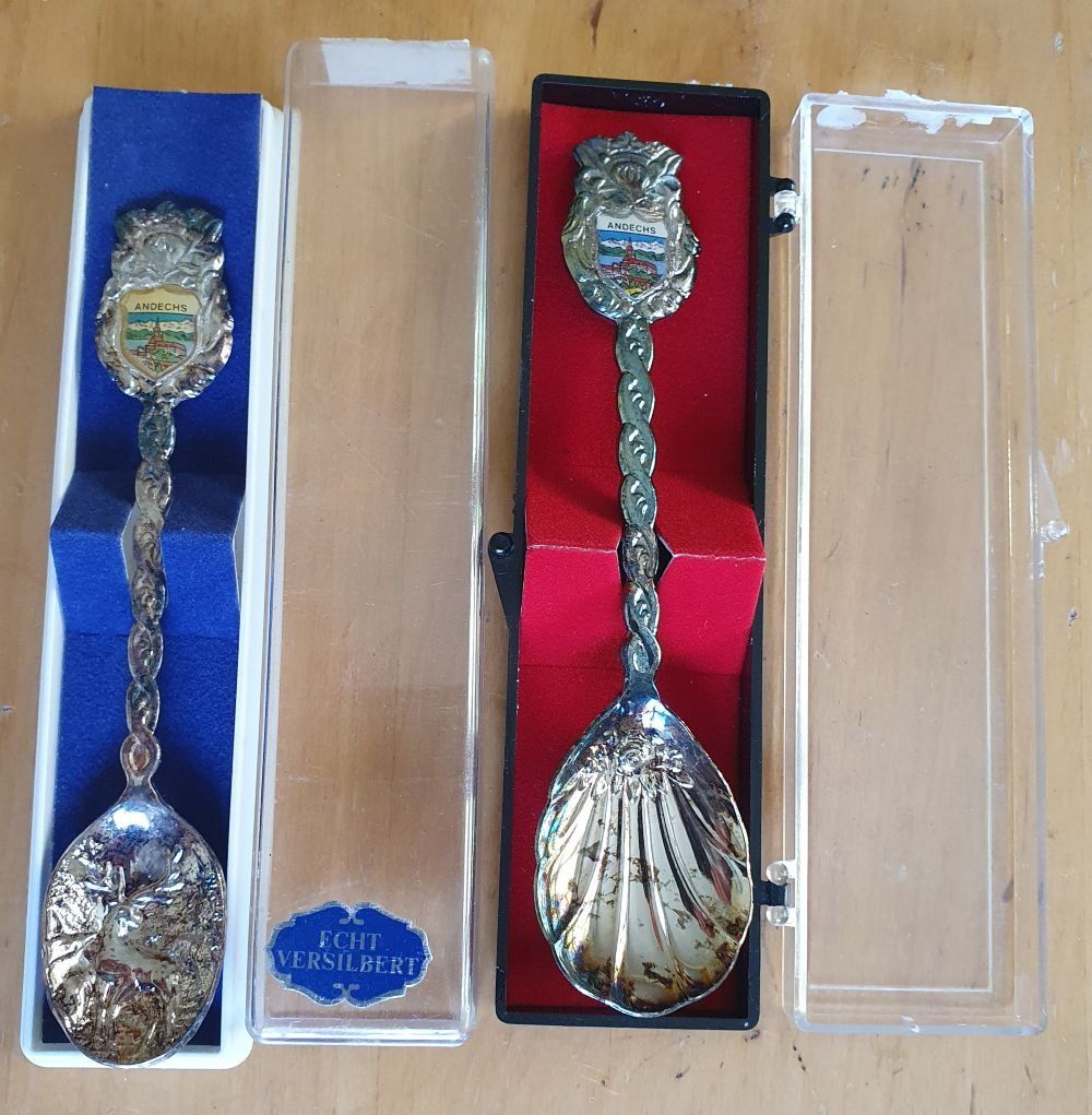 Löffel: 2 Silberlöffel mit dem Wappen von Andechs (D) – Neu (gemäss Beschreibung) aus Steffisburg von chloeisli 1