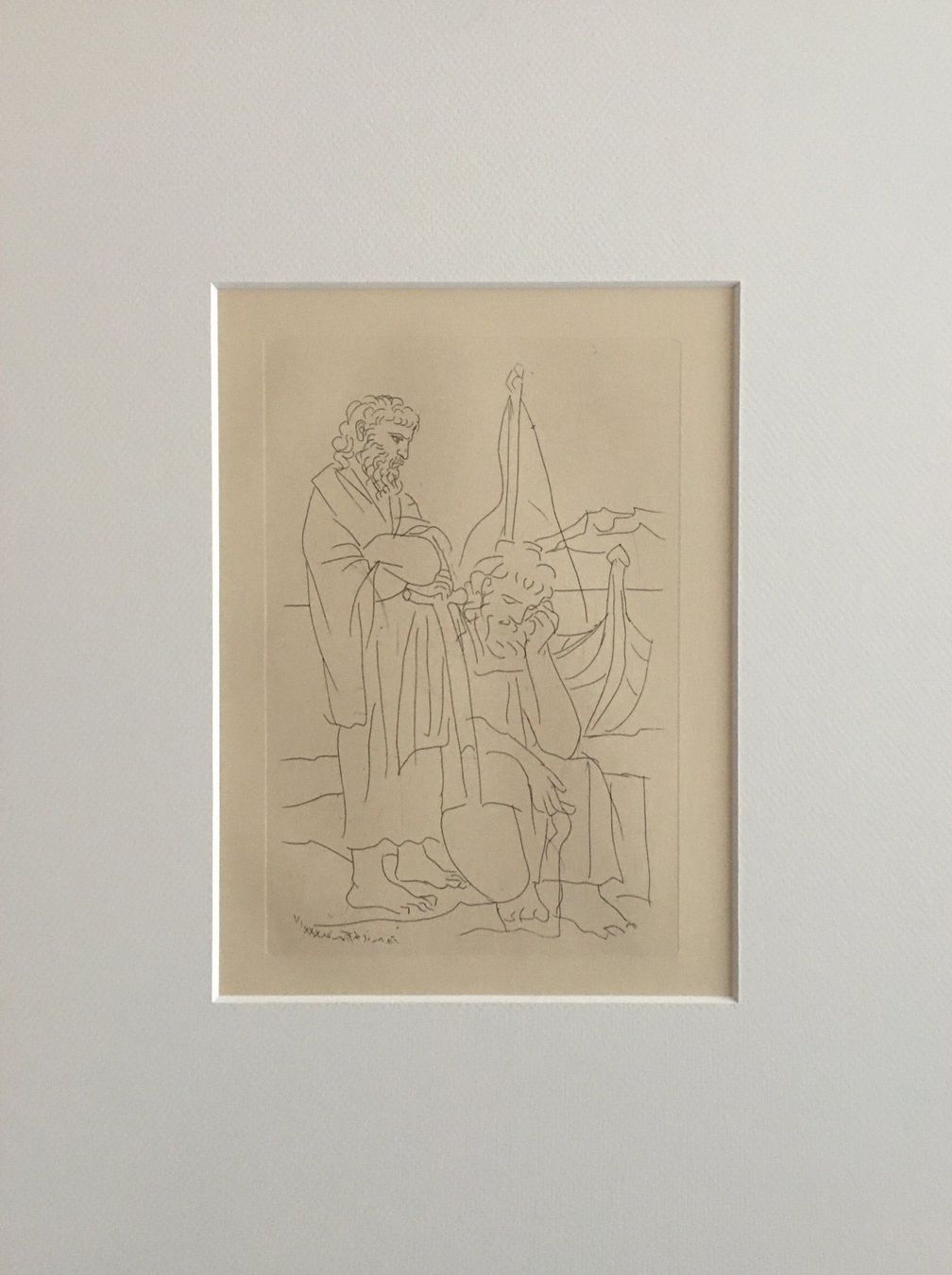 Grafica & Litografie: Pablo Picasso "Zwei Greise und ein Boot"    HANDPRESSENDRUCK – Usato da Nennigkofen venduto da Sommersonnen