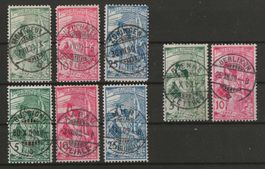 1900 : Nr. 77 - 79, A,B + C mit zentralen Vollstempel