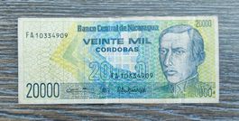 Nicaragua 20'000 Cordobas 1989, selten !!!!!!!