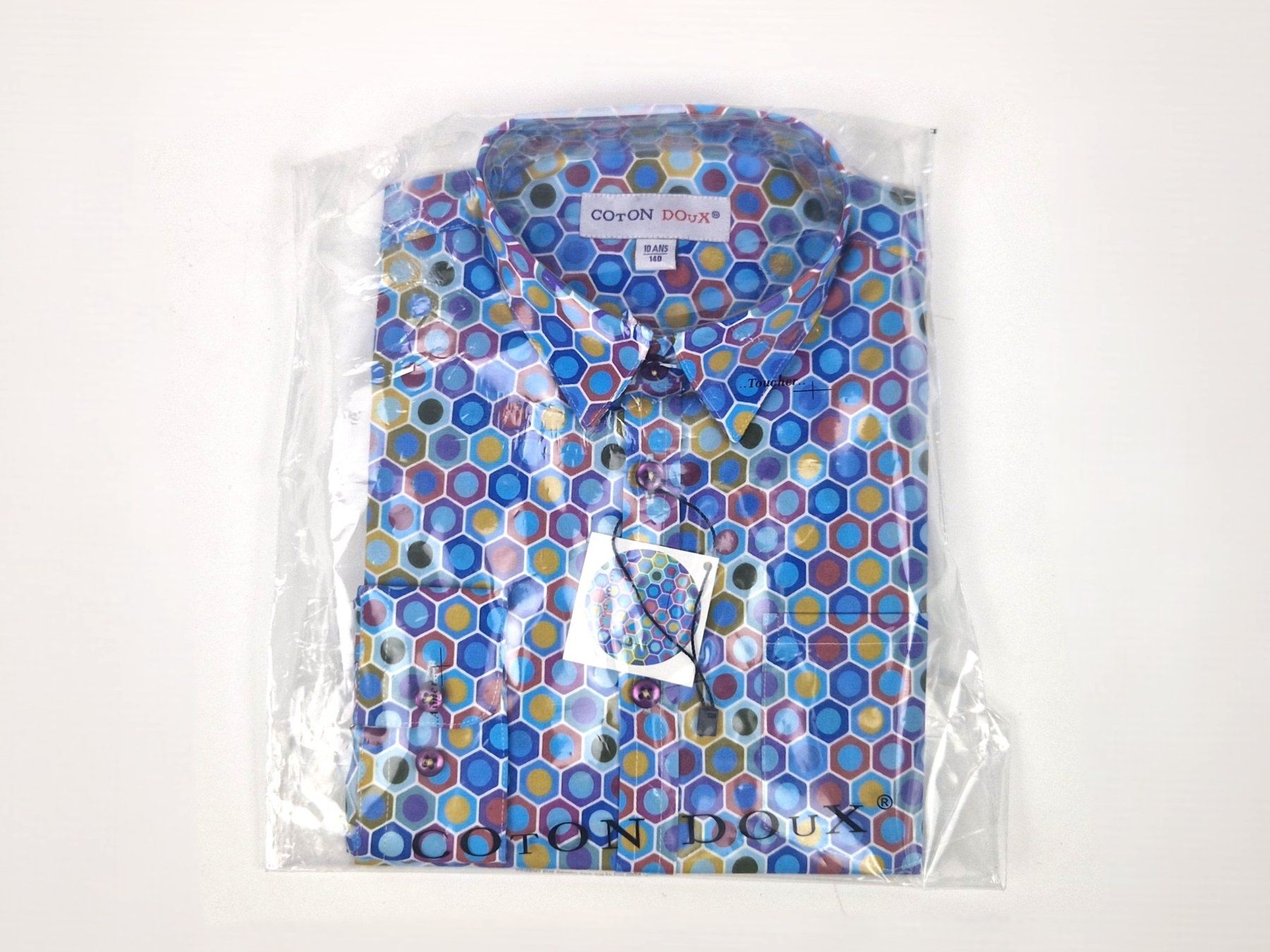 Hemden, T-Shirts & Polos: Coton Doux Kinderhemd mit Hexagonmuster (Gr. 140) – Neu und originalverpackt aus Basel von Restwert_Basel 5