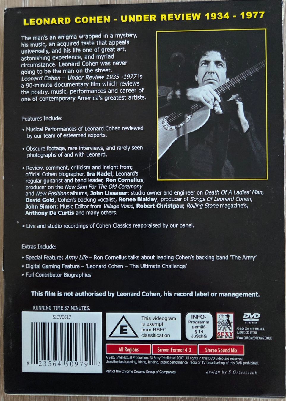 Tutti i DVDs: Leonard Cohen - Under Review 1934-1977 - DVD – Usato da Ittigen venduto da bluesboy_66 1