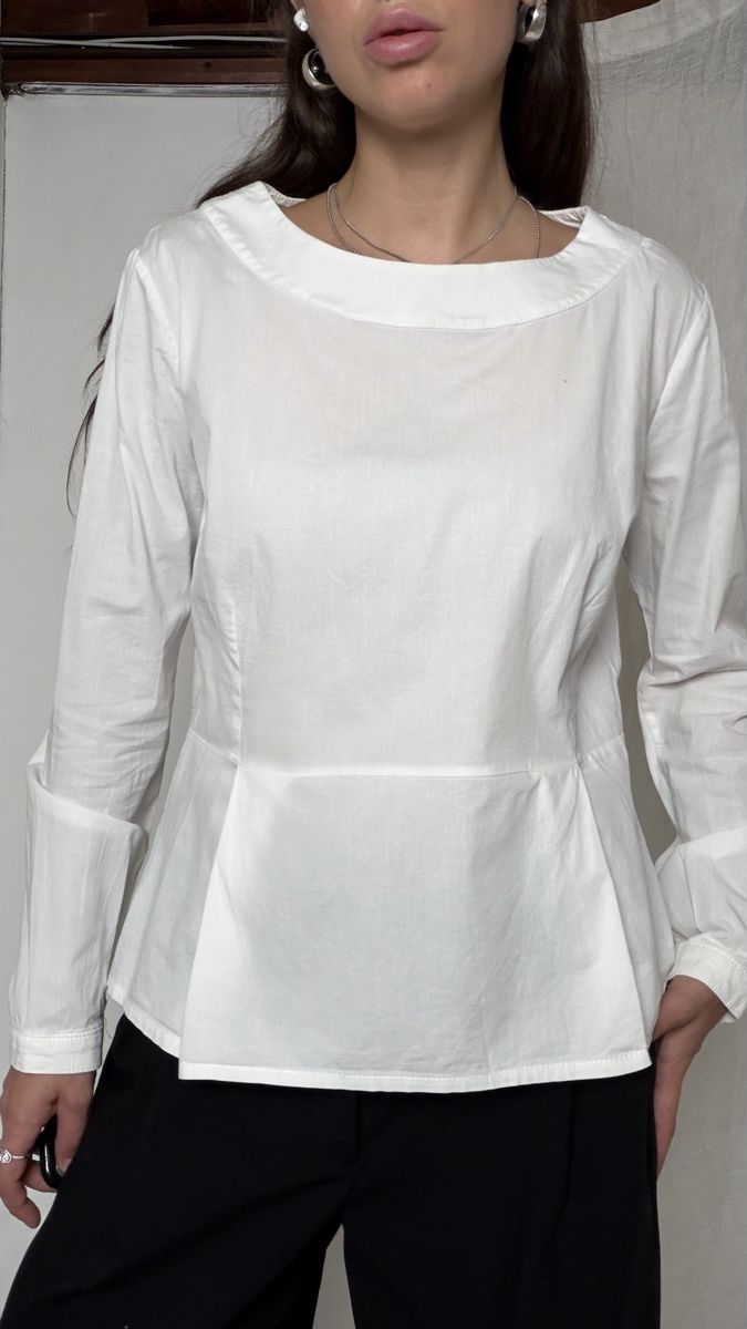 Blusen: Blouse Long Sleeve White Cotton  – Gebraucht aus Knonau von Grapesvintage 3