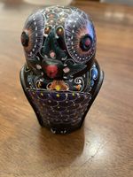Eule, bemalte Holzdose, für Sammler,  Vintage Deko Figur 🦉