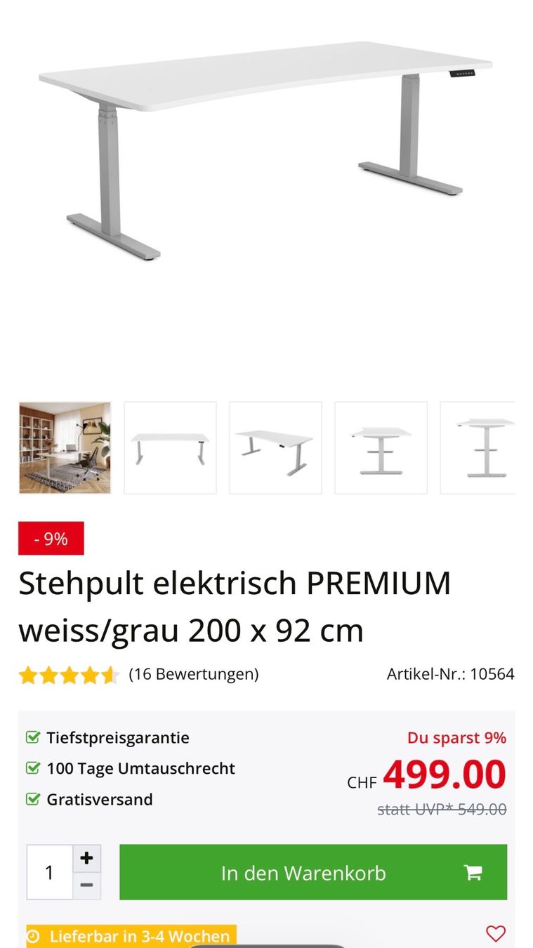 Gonser Scrivanie: Bürotisch, Schreibtisch, Stehpult – Usato da Baden venduto da Hueblin 1
