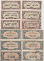 Lot 1942 Japan Government Banknoten Burma Rupee 5Cents 13Stk