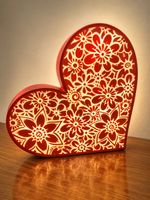 ❤️ Lampada Cuore Floreale LED 3D.Con Striscia LED e Batterie