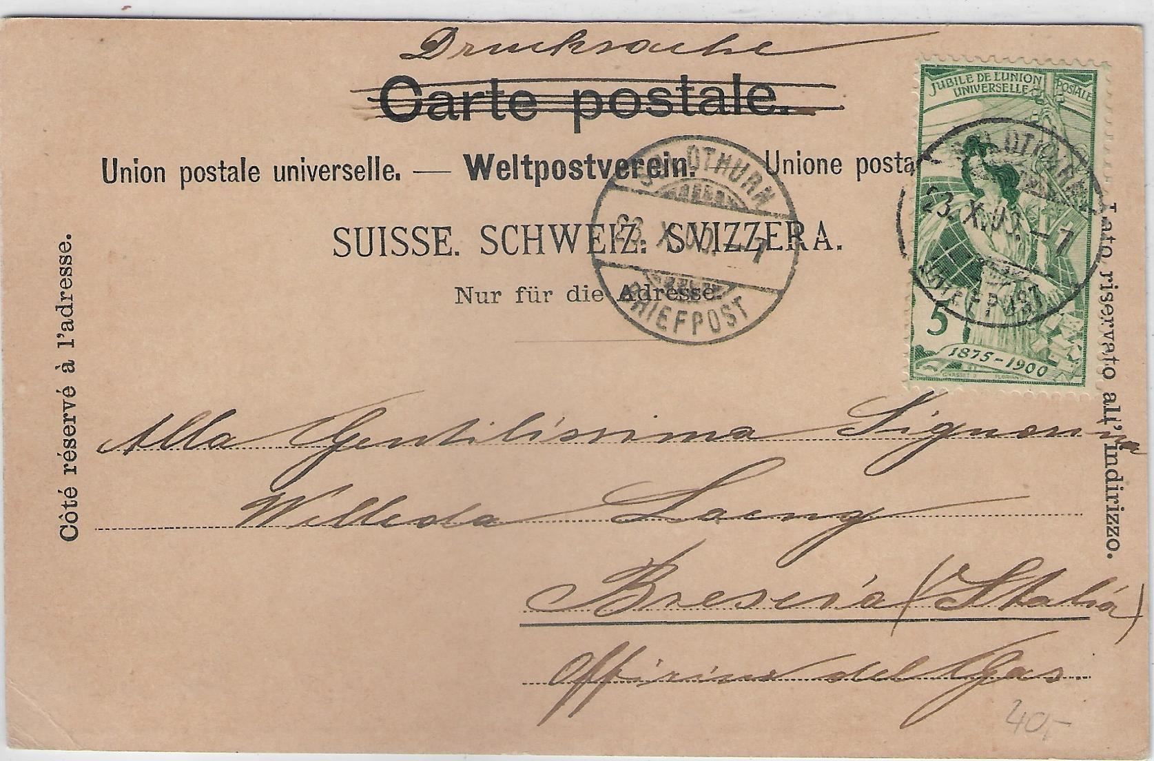 Cartoline postali: Gruss aus Solothurn - Postgebäude 1900 – Usato da Ettingen venduto da Kartenplanet 1