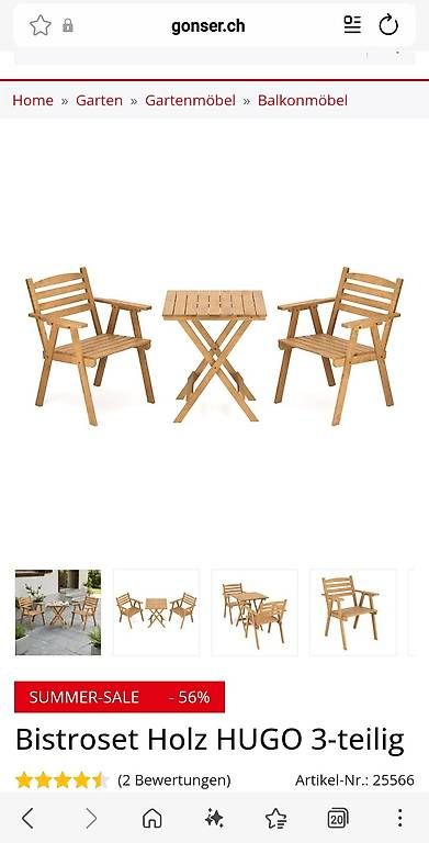 Set de table et chaises: Gartenstühle und Tisch  – Neuf avec emballage d'origine à Pfäffikon ZH par LSS2003 3