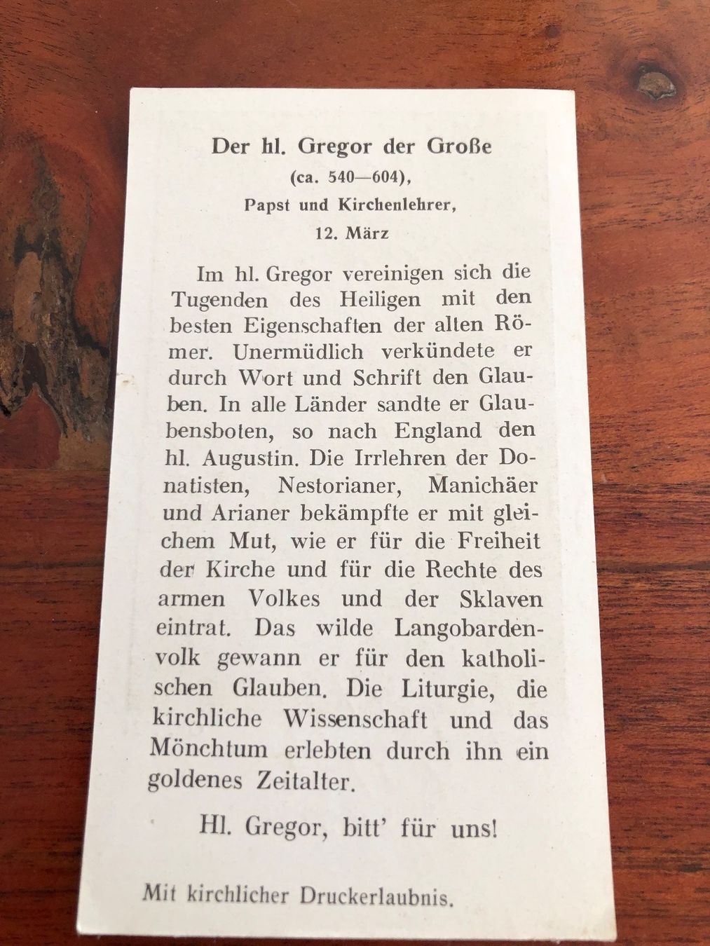 Foto & Immagini: Hl. Gregor der Grosse, Andachtsbild – Usato da Schübelbach venduto da Dolly990_2 1