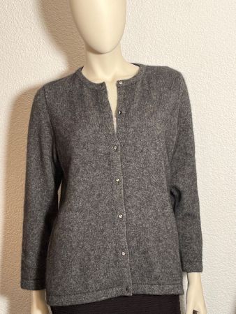 Possum Damenjacke mit Swarovski-Knöpfen grau S