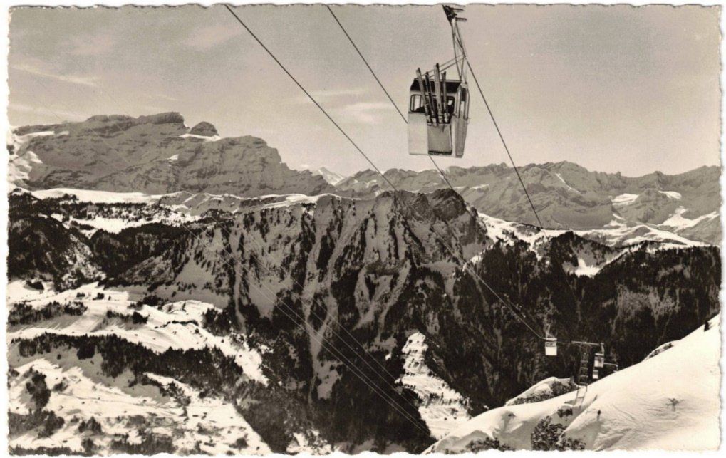 Cartoline postali: Leysin - Gondelbahn mit les Diablerets + Chamossaire – Usato da Binningen venduto da Mountainrider