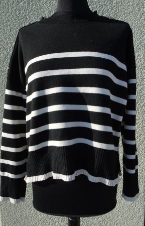 Pullover schwarz weiss gestreift Massimo Dutti Gr M 38