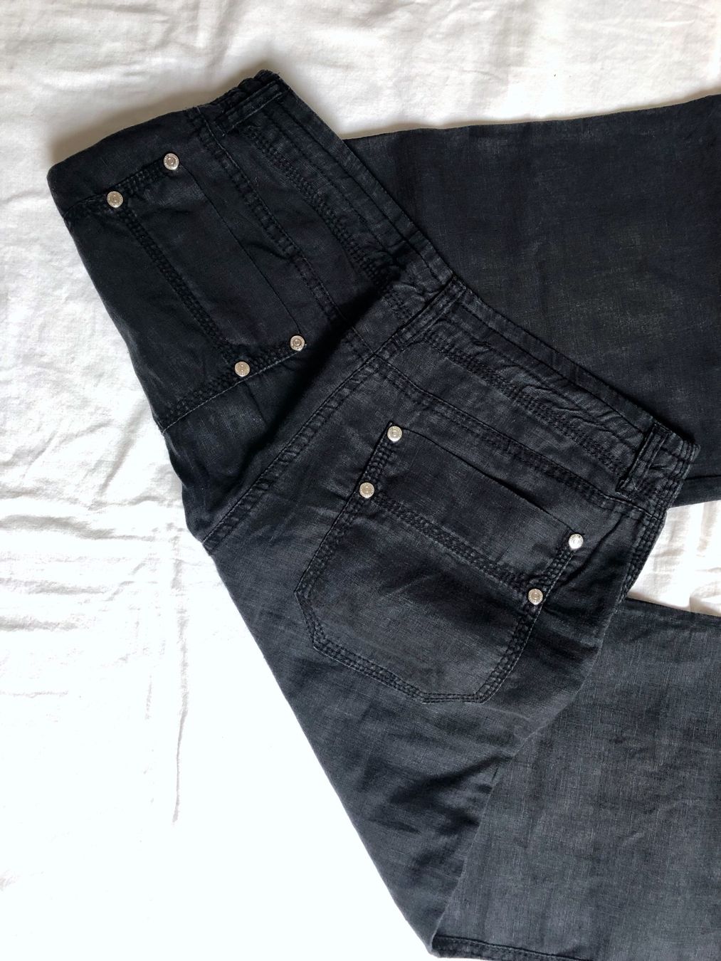 Manor Pantaloni: Essentiel, Manor, Leinenhose, schwarz, Gr. 34 – Usato da Basel venduto da Solaia28 3
