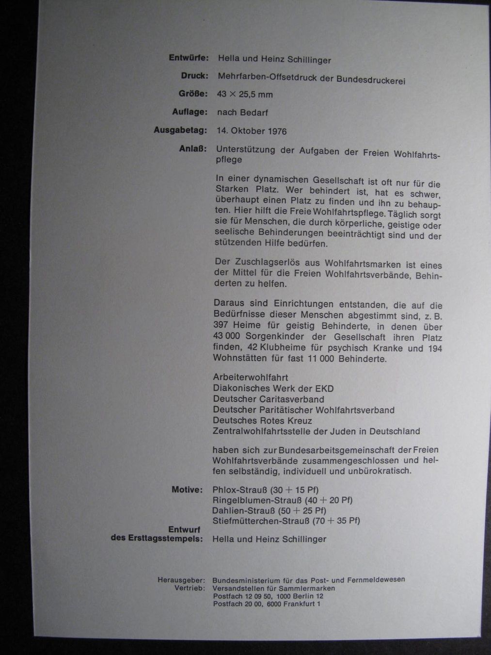 Tutti i francobolli: BRD 1976 / 21  Gartenblumen ETB – Usato da Wil SG venduto da fva01 1