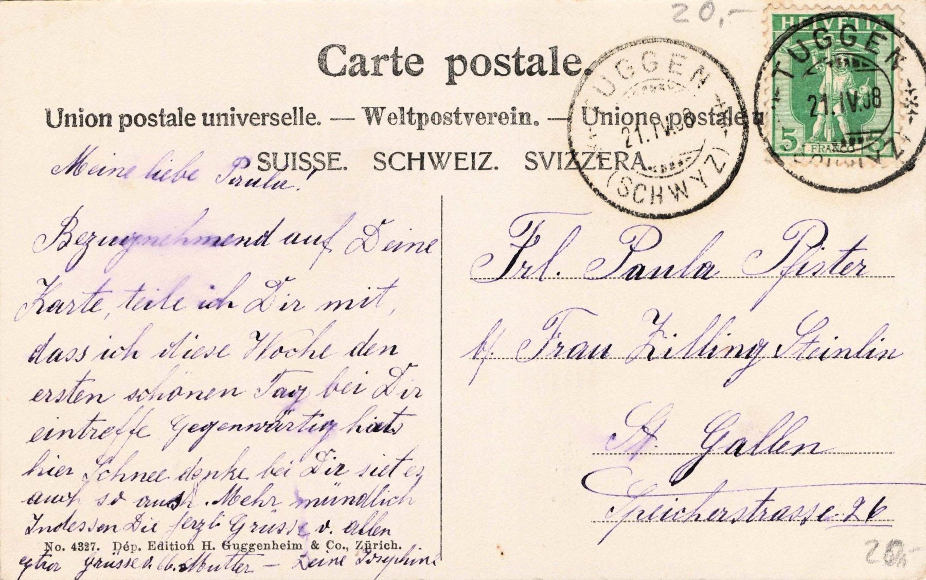 Cartoline postali: Kreuzkirche Uznach – Usato da Biasca venduto da Blenio71 1