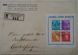 1934 R-Brief aus der NABA vom 7.X.34 nach Andelfingen