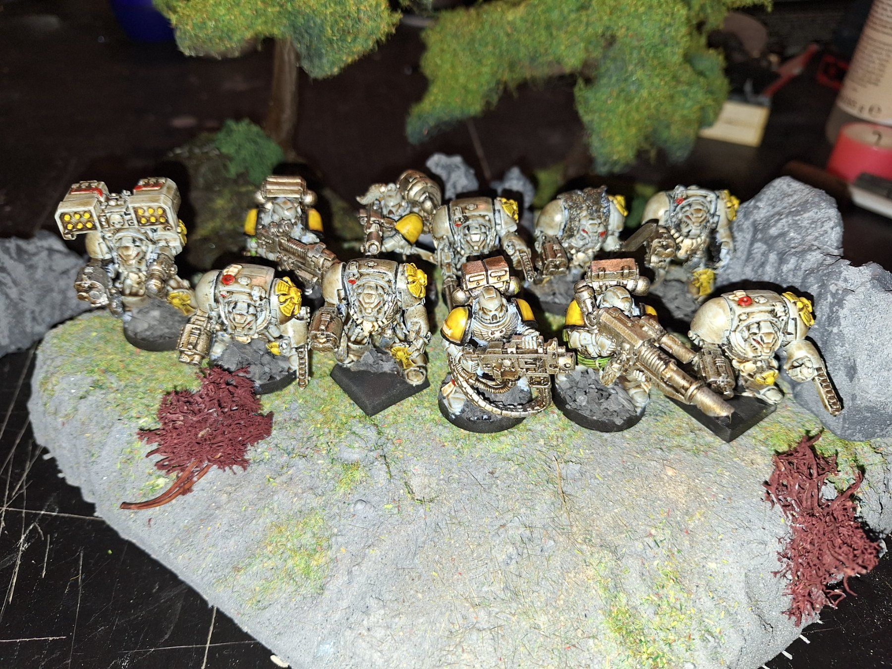 Statuette: Warhammer 40k Space Marines - 11 Terminators, bemalt – Usato da Recherswil venduto da Toby.sk55