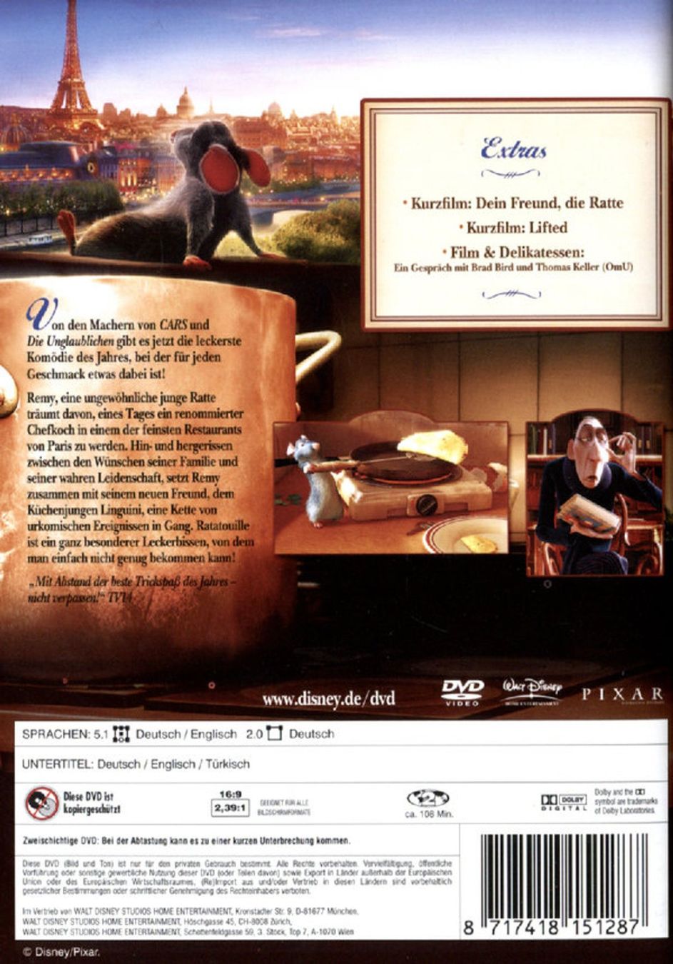 Tutti i DVDs: Ratatouille - Disney/PIXAR – Usato da Urdorf venduto da Muluk 1