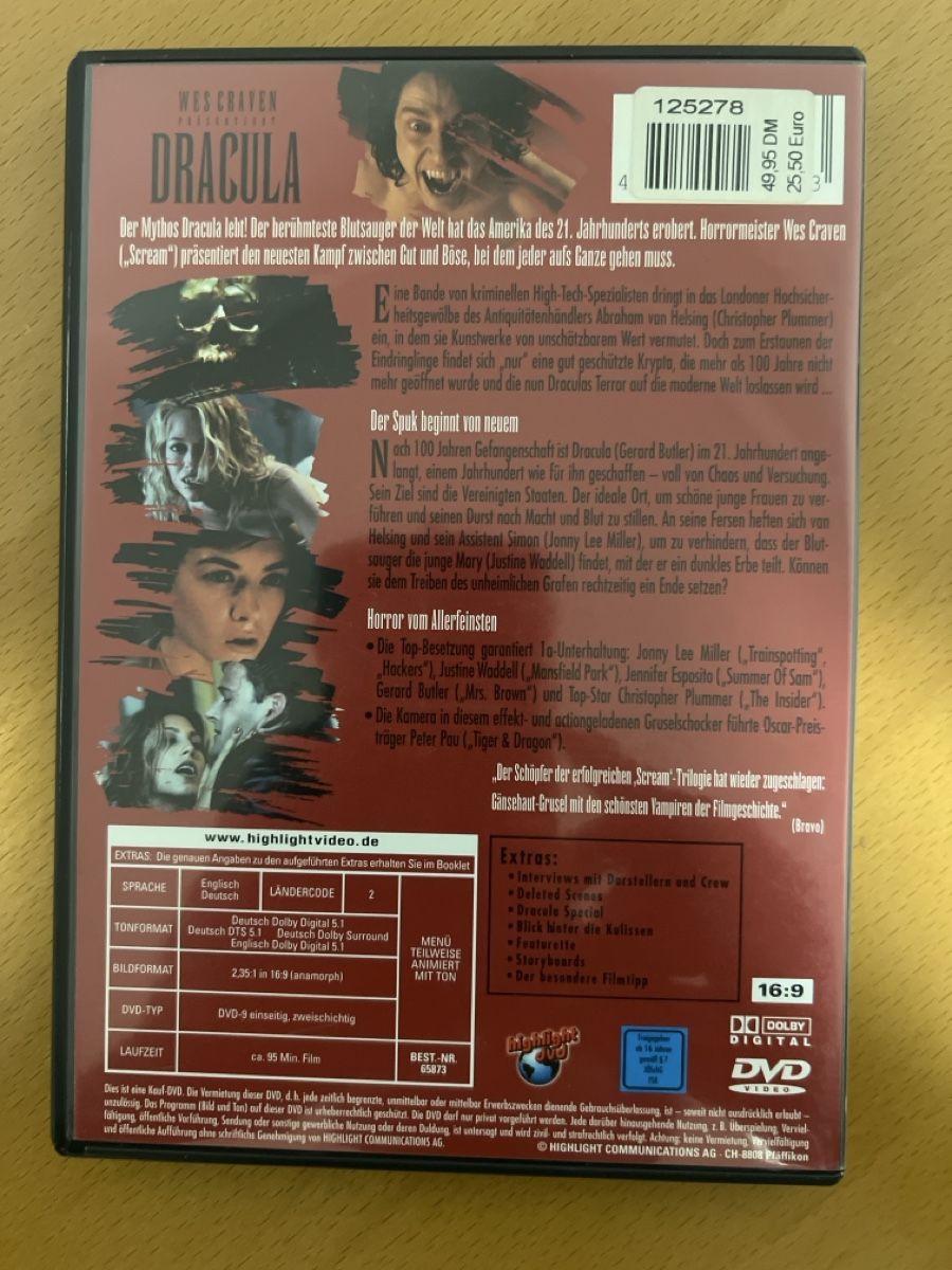 Tutti i DVDs: DVD Dracula - Wes Craven präsentiert – Usato da windisch venduto da meisterkingremo 1