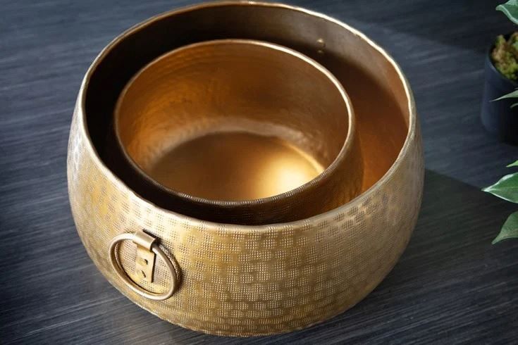 Ciotole: Handgefertigte Schalen 2er Set gold – Nuovo e nell'imballaggio originale da Winterthur venduto da aredo 5
