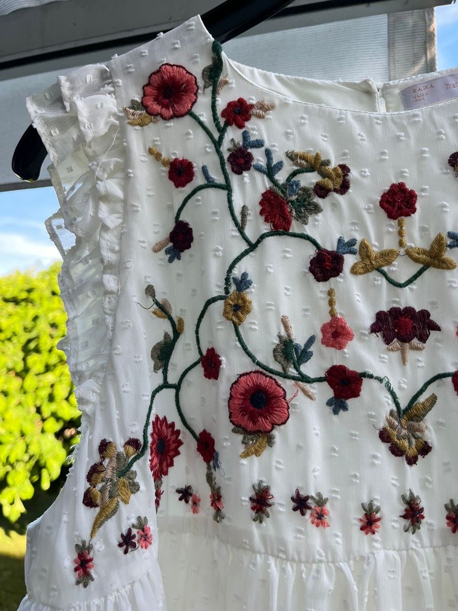 Zara Tops: Zara Blumentop weiss  – Gebraucht aus Lenzburg von selabella 2