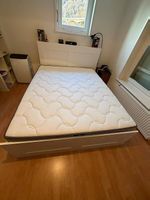 Lit 160x200 avec sommier,  tête de lit, matelas (neuf)