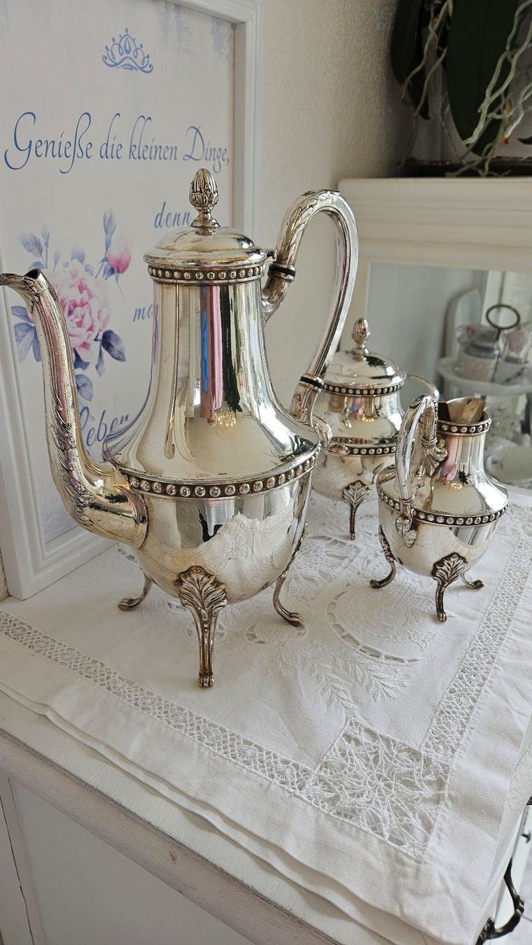 Geschirrsets: Edles versilbertes Kaffee-/ Teeservice Vintage 3tlg. – Gebraucht aus Gossau ZH von Goes05 6
