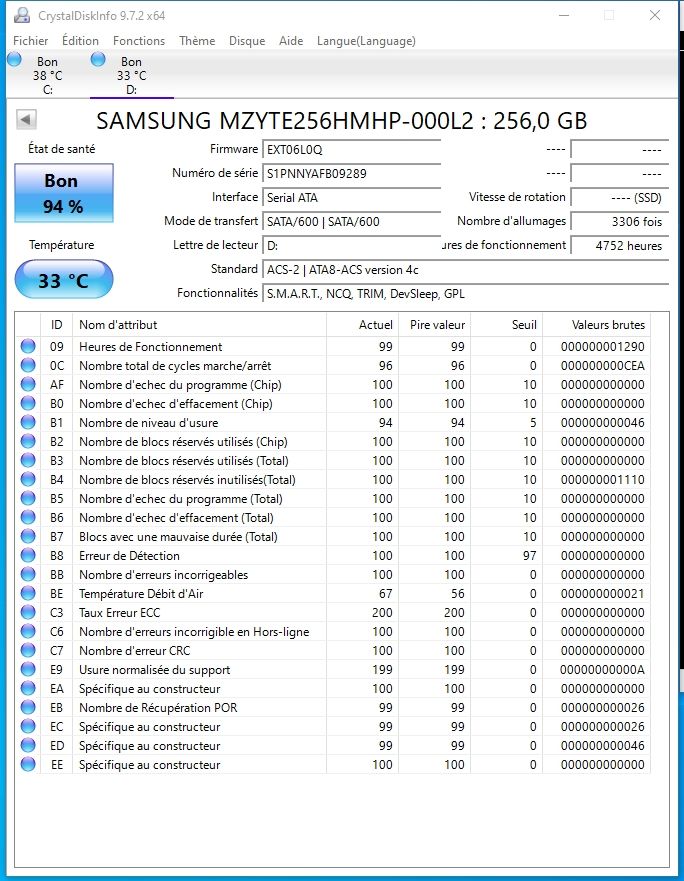 Samsung Dischi rigidi: SSD Samsung PM851 256 Go – Usato da Lausanne venduto da syrinks 1