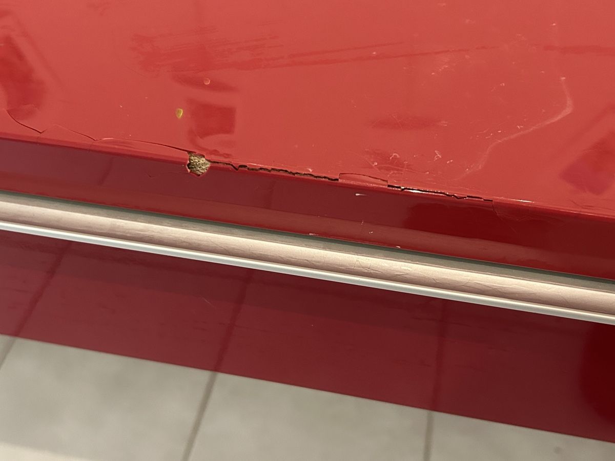 Console: Roter Konsolentisch mit 2 Schubladen – Usato da Binningen venduto da drummer81 3