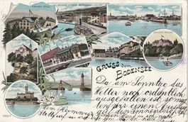 Alte Ansichtskarte Gruss vom Bodensee gebraucht Zustand 1902