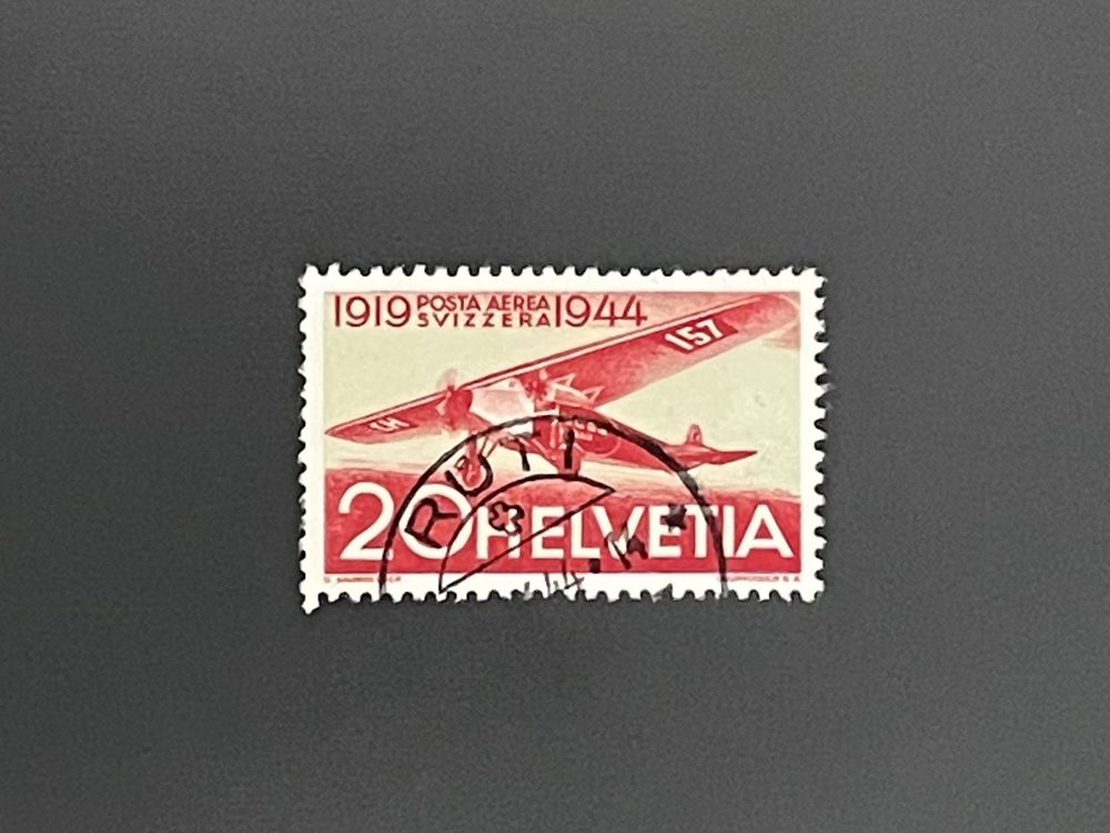 1944 25 Jahre CH Luftpost 20 Rp. #F38 ʘ Rüti 1