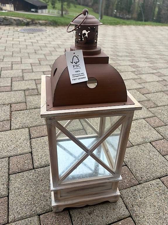 Tutte le decorazioni: 3x dekorative Holz-Laternen / Windlichter – Nuovo e nell'imballaggio originale da Müselbach venduto da Mueselbach 2