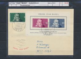 1948 "IMABA" - Gedenkblock, Sonderstempel
