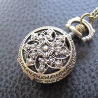 Steampunk Umhänge-Uhr Blume XXV 27mm