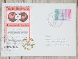 CL14 Carte Postale + Timbre Suisse 1987