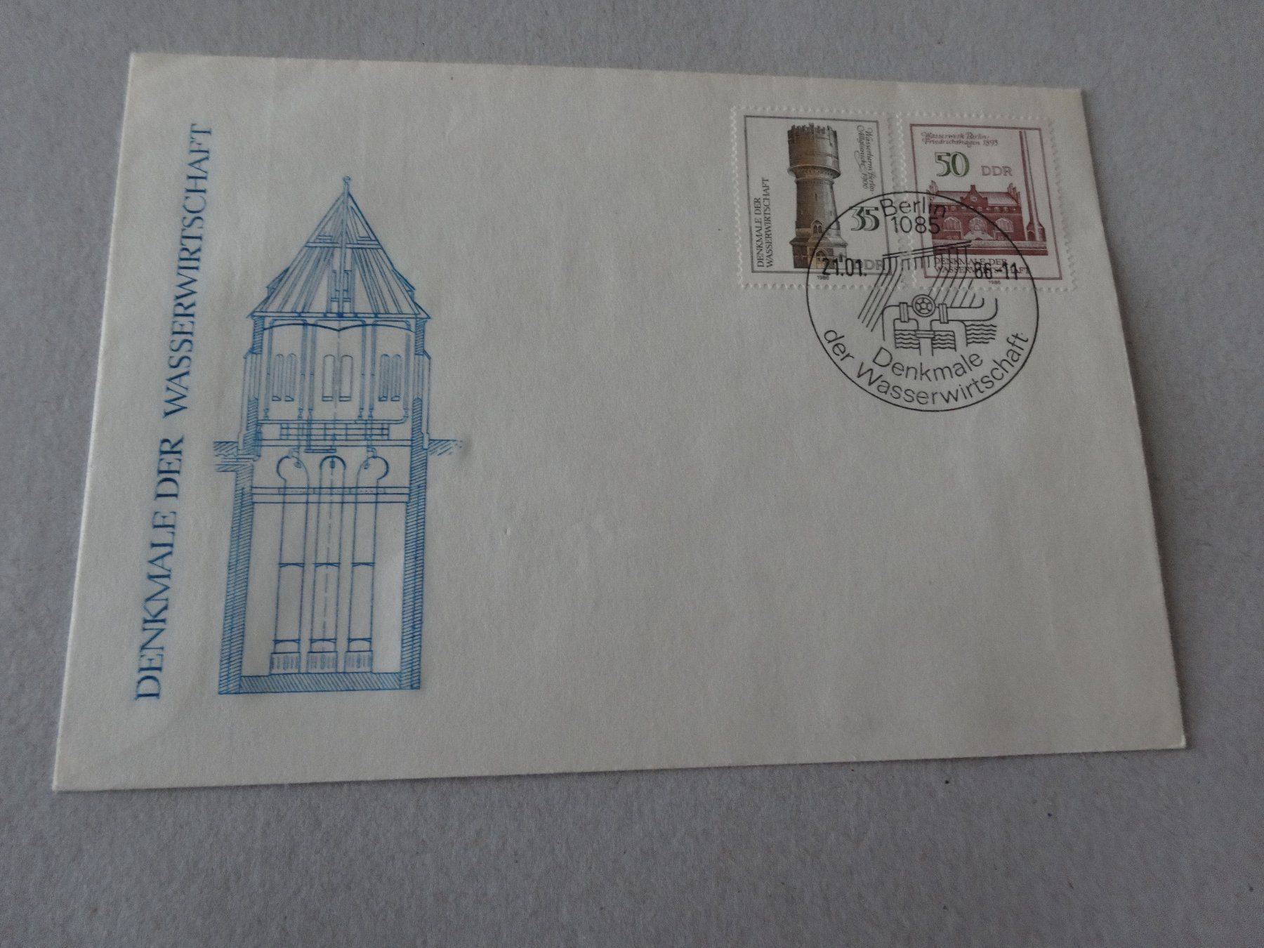 Alle Briefmarken: Ersttagsbrief Denkmale der Wasserwirtschaft Berlin – Gebraucht aus Neerach von jenny062