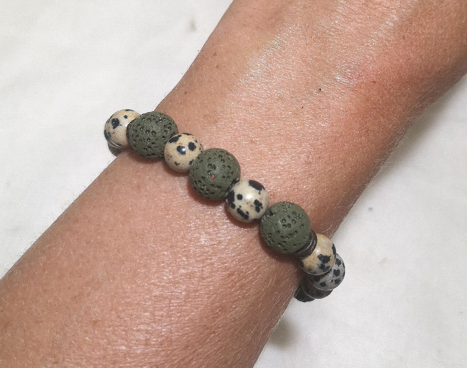 Bracciali & Braccialetti: Lava-Dalmatiner Jaspis Armk. - Spendenaktion – Nuovo (secondo la descrizione) da Unterkulm venduto da Nachtigall 5
