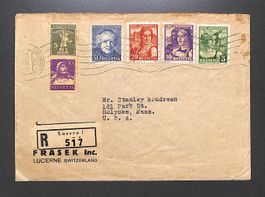 1933 Pro Juventute Satzbrief Einschreiben FRASEK LUZERN