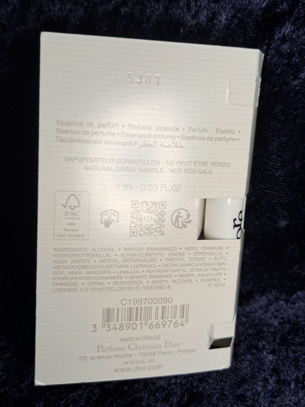 Dior Profumi & Eau de Toilette: Parfüm Muster J'adore L'Or Dior – Nuovo e nell'imballaggio originale da Richterswil venduto da Viorella 3