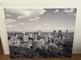 Leinwandbild Montreal Skyline schwarzweiss grosser Rahmen