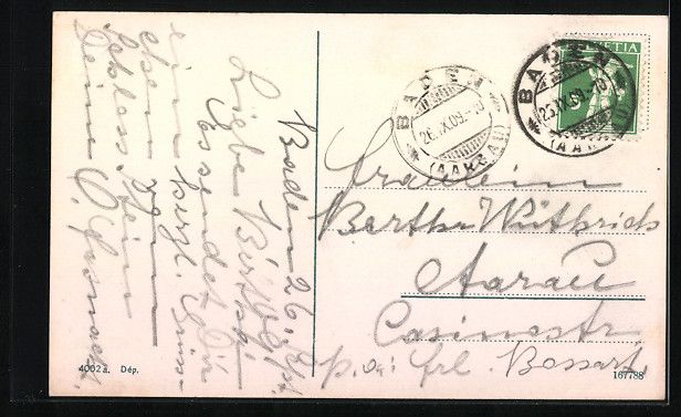 Cartoline postali: AK Baden, Schloss Stein, 1909 – Usato da Berlin venduto da bartko-reher 1