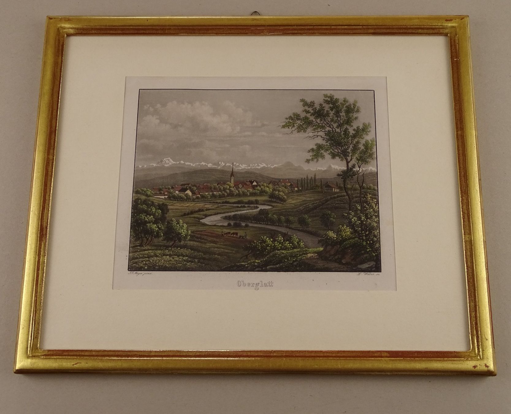 Incisioni: OBERGLATT, AQUATINTA 1856 – Usato da Grüningen venduto da Kartensammler