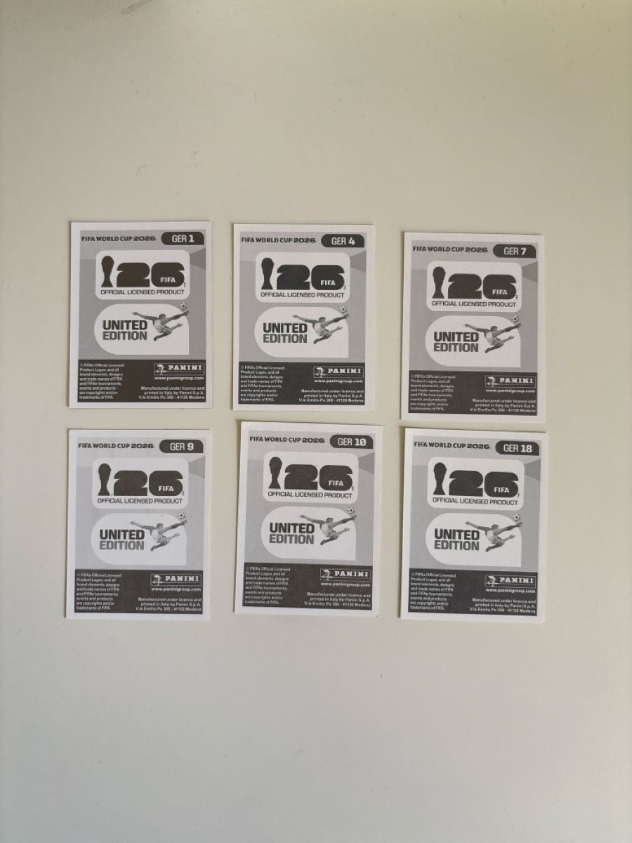 Panini Carte collezionabili: Panini: GER 1,GER 4, GER 7,GER 9,GER 10,GER 18 – Nuovo (secondo la descrizione) da Basel venduto da min_xq6x 1